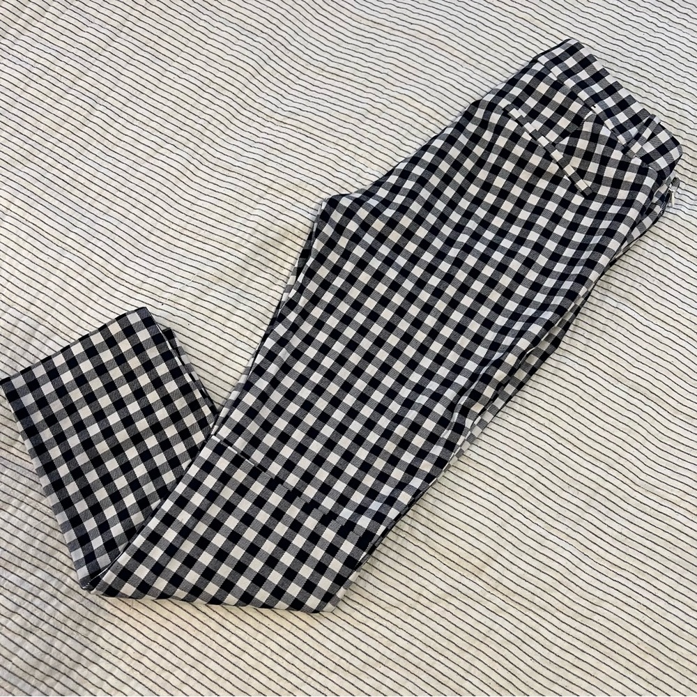 J. Crew Winnie Navy Gingham Cropped Pant 4